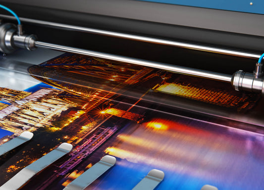 close up of large format printer high quality poster